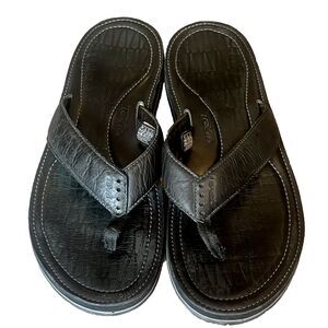 Teva Leather Flip Flops The Sport Sandal River‎ Rubber Black Mens 13 UK 12